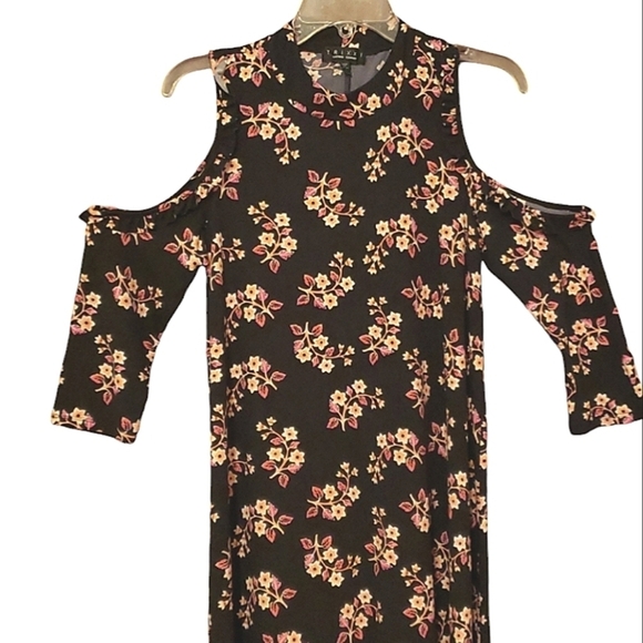 [Trixxi]  Floral Cold Shoulder Dress  Size Large - Picture 2 of 13